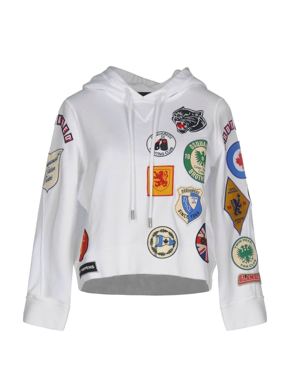 DSQUARED2
Sweatshirts
S (INT) - White Patchwork Hoodie Jacket with Multico
